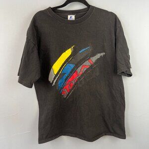 Vintage 90s Starter Sportswear Black‎ Abstract Graphic Short Sleeve T-shirt Sz L